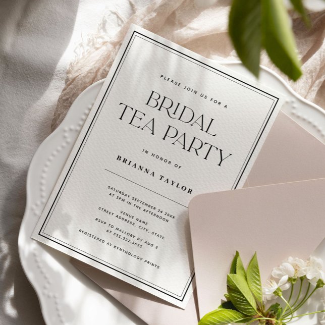 Elegant Black & White Bridal Tea Party Invitation (Creator Uploaded)