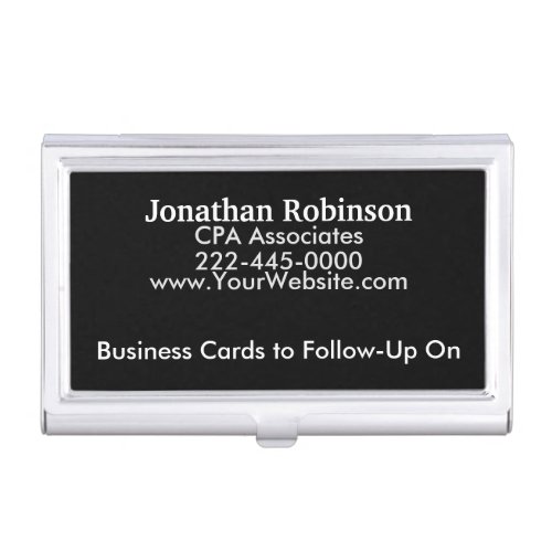 Elegant Black White Business Cards Follow_Up Case