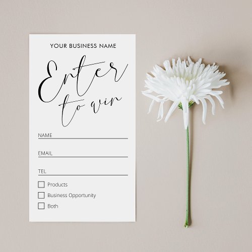 Elegant Black  White Business Event Raffle Ticket