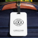 Elegant Black White Business Logo Employee Travel Luggage Tag<br><div class="desc">This modern,  custom luggage tag is perfect for business travel and personal use. Featuring a minimalist Black and White design,  it can be personalized with your company logo and text. Ideal for small businesses,  corporate branding,  and promotional giveaways,  it's a stylish way to keep your luggage secure and branded.</div>