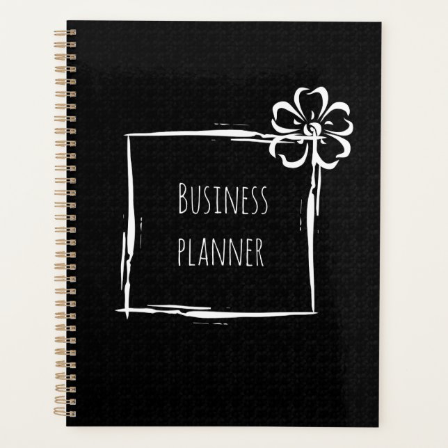 Elegant black white business planner (Front)