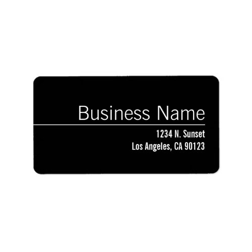 Elegant Black  White Business Return Address Label