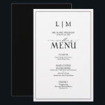 Elegant Black & White Calligraphy Monogram Menu<br><div class="desc">Planning a wedding can be a stressful process, but don't let the menus be one of your worries. Introducing the Elegant Black & White Calligraphy Monogram Wedding Menu. This modern, formal, yet elegant menu will have all eyes on the table! Guests will marvel at the 5.5"x 8.5" menu that features...</div>