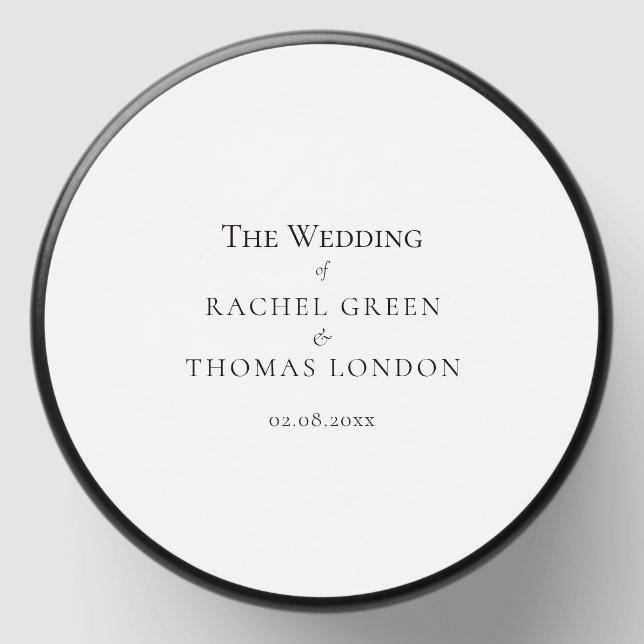 Elegant Black white Calligraphy Wedding Mini Candle Favors (Front)