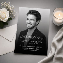 Elegant Black & White Celebration of Life Funeral