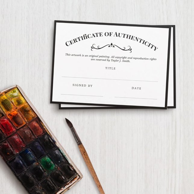 Elegant Black White Certificate of Authenticity (Creator Uploaded)