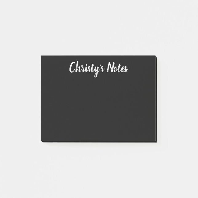 Elegant black white chalkboard style custom small post-it notes (Front)