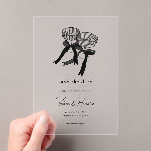 Elegant Black White Champagne Save the Date 