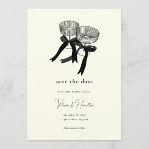 Elegant Black White Champagne Save the Date  Invitation