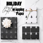 Elegant Black White Christmas Tree Pattern Gift Wrapping Paper Sheets<br><div class="desc">Elegant Black White Christmas Tree Pattern Gift Wrapping Paper Sheets. It is a set of 3 sheets with different designs .  .  Please feel free to contact me at mypaperlove2021@gmail.com for any color variation .</div>