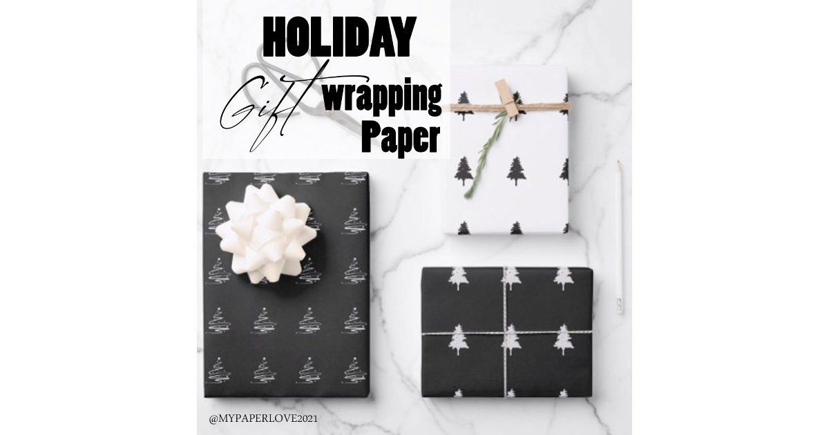 Minimal Masculine Kraft Black White Grey Christmas Wrapping Paper Sheets