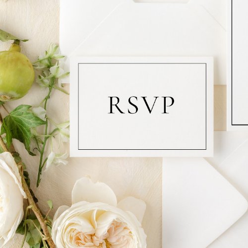 Elegant Black  White Classic Script RSVP