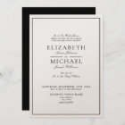 Elegant Black & White Classic Script Wedding Invitation | Zazzle
