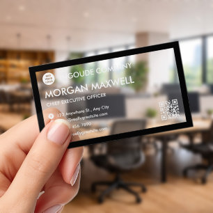 Elegant Black & White Clear Business Cards