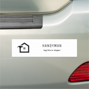 Elegant Black & White Construction Handyman Car Magnet