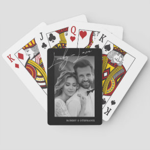 Elegant Black White Couple Photo Deck Poker Cards