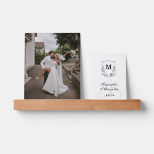 Elegant Black & White Crest Picture Ledge