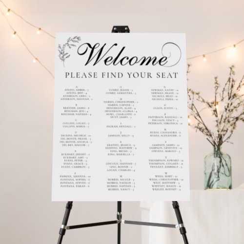 Elegant Black  White Crest Seating Board