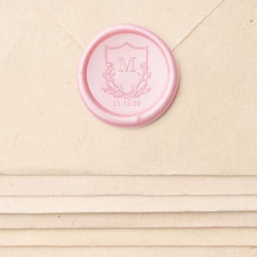 Elegant Black  White Crest Wax Seal Sticker