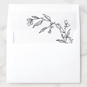 Elegant Black & White Crest Wedding Envelope Liner