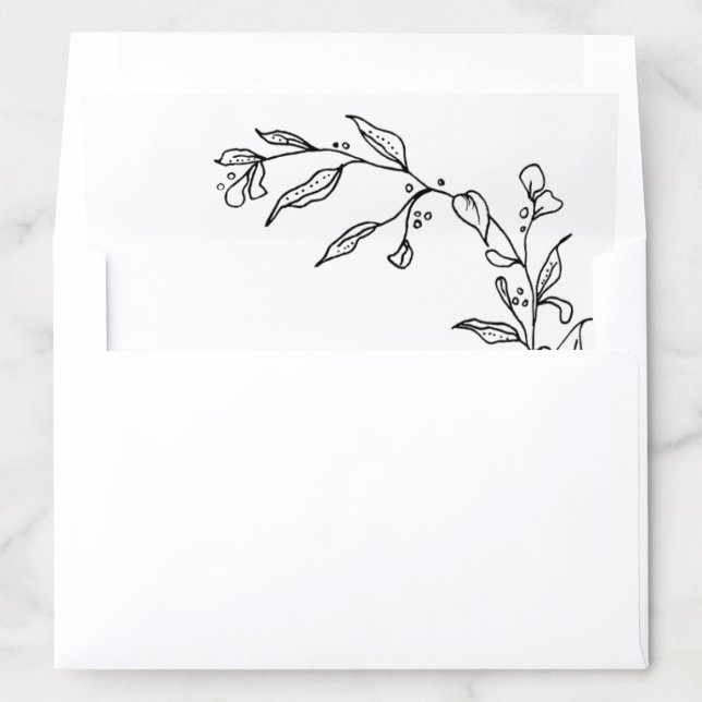 Elegant Black & White Crest Wedding Envelope Liner (In Envelope)