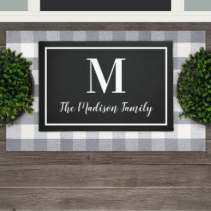 Edinburgh Estate Doormat Monogrammed Black & White