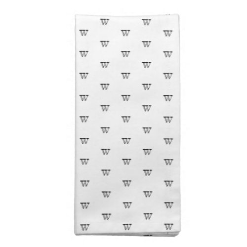 Elegant black white custom monogram pattern chic cloth napkin