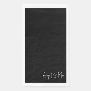 Elegant Black & White Custom Paper Guest Towels