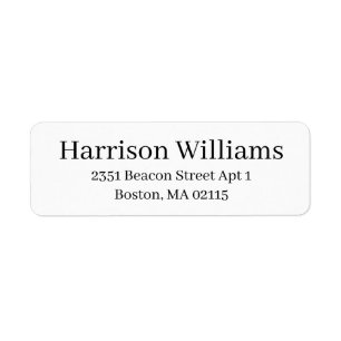 Elegant black white custom serif modern address label