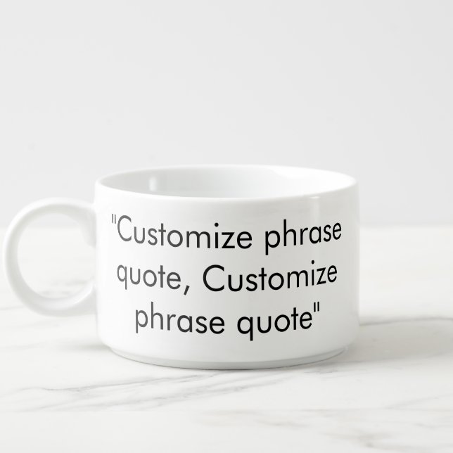 Elegant black white custom text phrase quote bowl (Right)