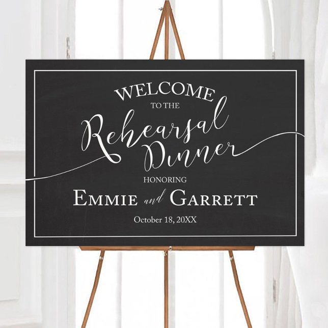 Elegant Black & White Custom Welcome Sign for Rehe (Creator Uploaded)