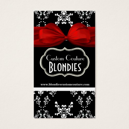Elegant Black &amp; White Damask Product Gift Tags Business Card Template