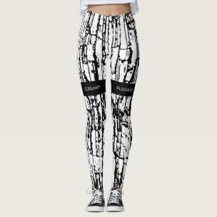 Elegant black white design leggings
