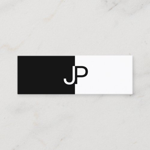 Elegant Black White Design Monogrammed Trendy Mini Business Card