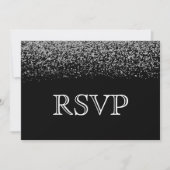 Elegant Black & White Diamond Wedding RSVP Invitation (Front)