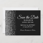 Elegant Black & White Diamond Wedding Save Date Save The Date (Front)