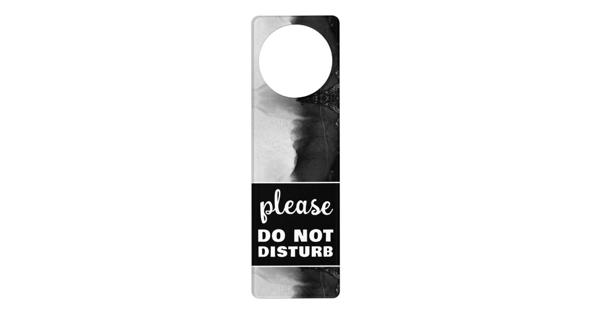 Elegant Black & White Do Not Disturb Professional Door Hanger | Zazzle