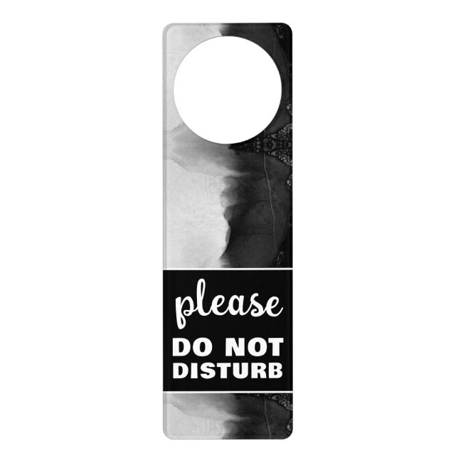 Elegant Black & White Do Not Disturb Professional  Door Hanger (Front)