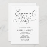 Elegant Black &amp; White Engagement Party Invitation