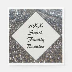 Elegant Black White Family Reunion Annual Dinner Napkins