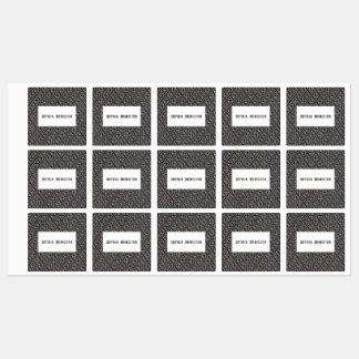 Elegant Black White Fancy Scrolled Damask Pattern Kids' Labels