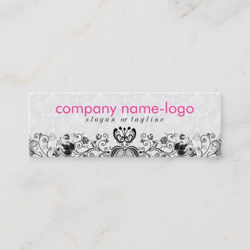 Elegant Black &amp; White Floral Damasks &amp; Swirls 2 Business Cards