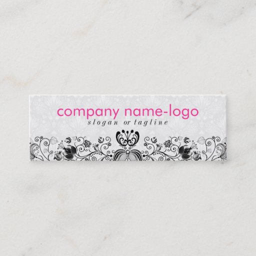 Customizable Elegant Black &amp; White Floral Damasks &amp; Swirls 2 Business Cards