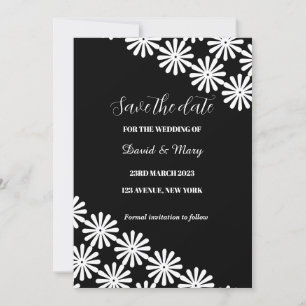 Elegant Black White Floral Lace Pattern 