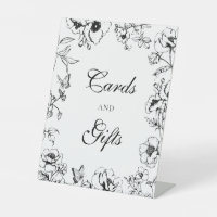 Elegant Black White Floral Wedding Cards Gifts