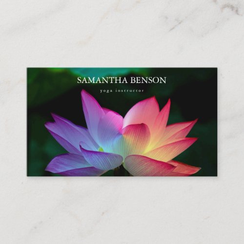 Elegant Black  white Flower Logo Yoga Business Ca Business Card