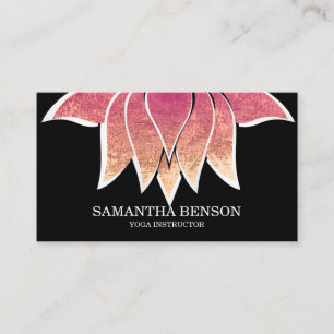 Elegant Black & white Flower Logo Yoga Business Ca Card