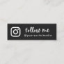 Elegant Black & White Follow Social Media QR Code  Mini Business Card