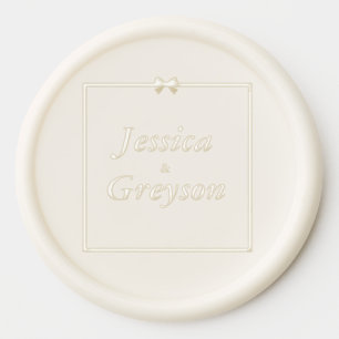 Elegant Black White Frame Wedding Wax Seal Sticker