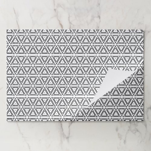 Elegant black white geometric pattern placemats